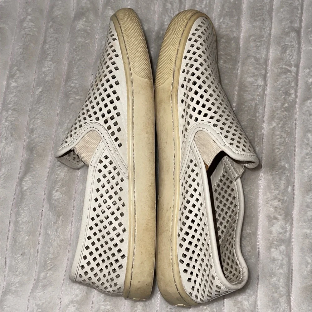 Tory Burch White Perforated Slip-Ons | Size 7.5 Women